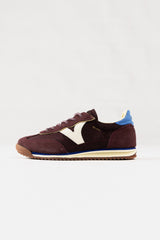Sneakers Saturno – Nylon & Cuir Fendu, chaussure, wine