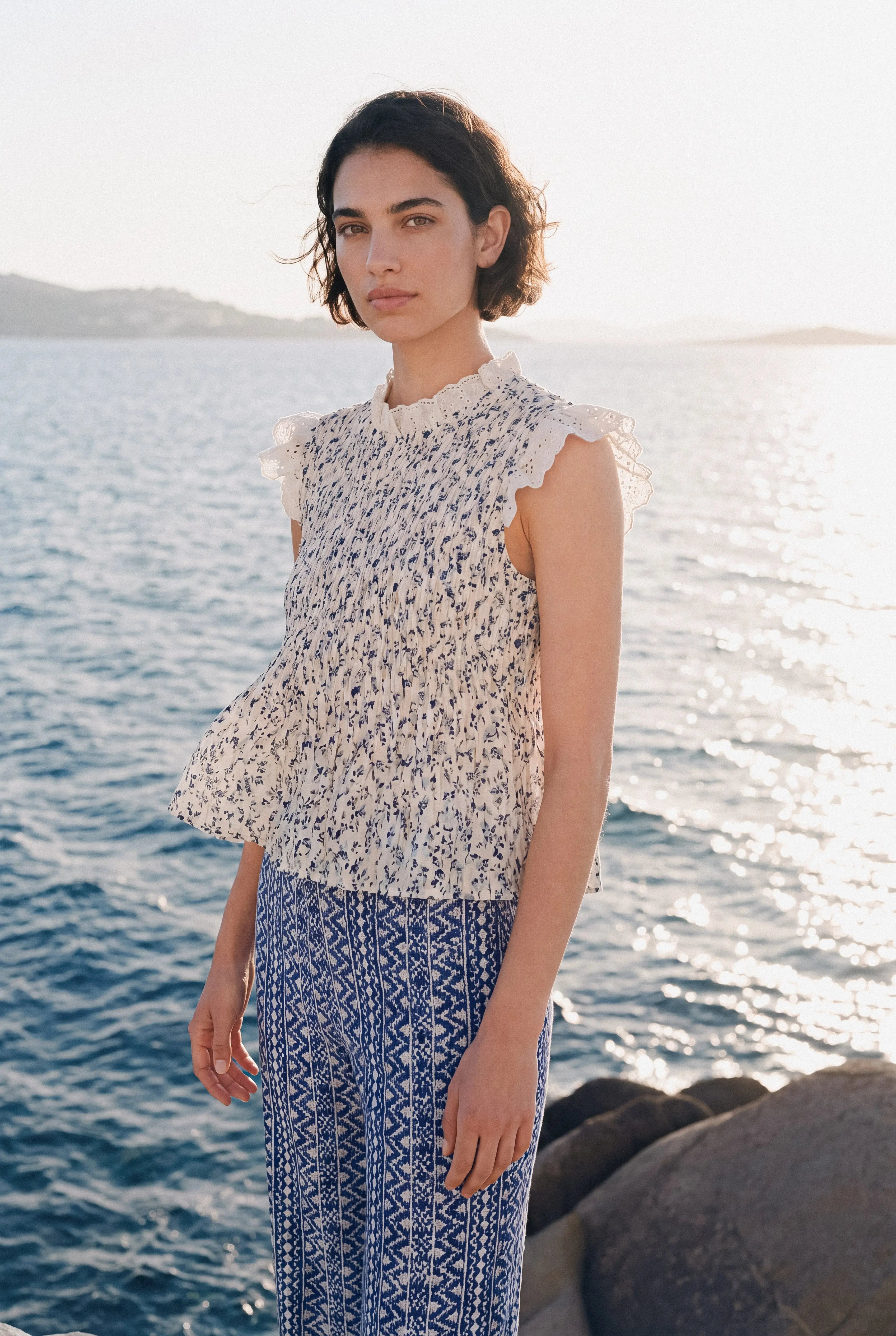 TOP SMOCKÉE FLEURIE ADRIENNE
