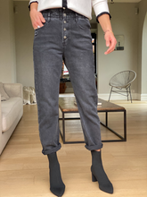 Charger l&#39;image dans la galerie, Jeans slouchy élastique gris
