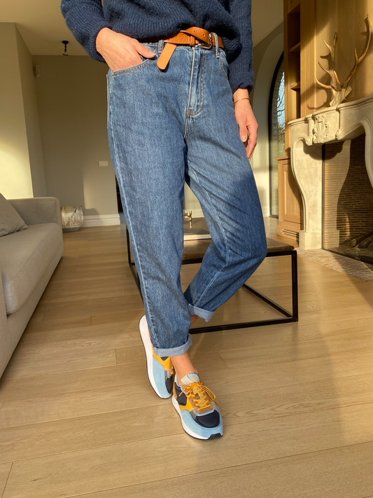 Jeans mom bleu